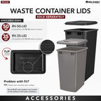 Rev-A-Shelf Pullout Trash Can for Under Kitchen Cabinets 35 Quart 8.75 Gallon with Soft-Close Slides and Rear Storage, Champagne, 53WC-1535SCDM-112