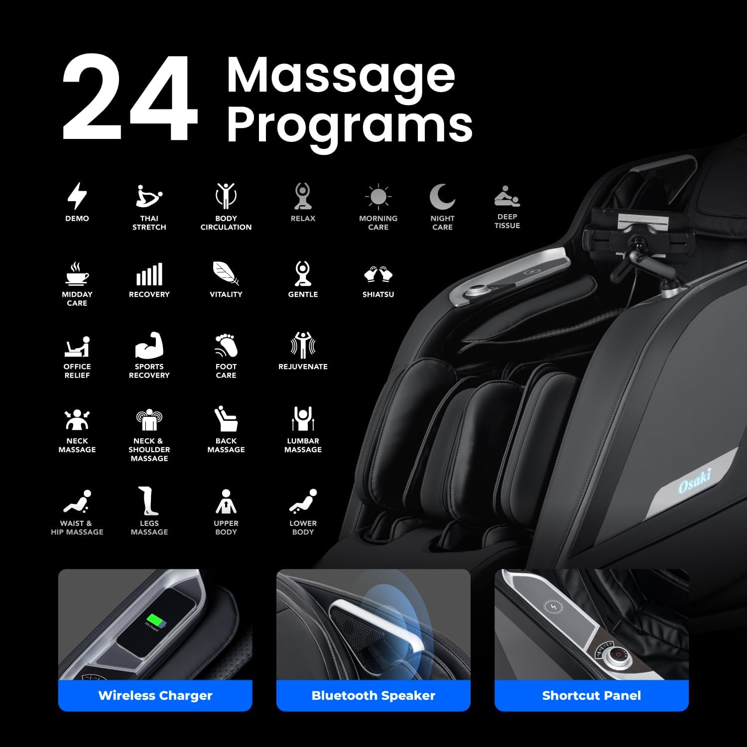 Osaki Vibe 4D l 4D Massage Mechanism l Automatic Body Scan l Deep Calf-Kneading l Space-Saving Technology l 3-Stage Zero Gravity l 32-Cell Full Body Air Massage (Brown)