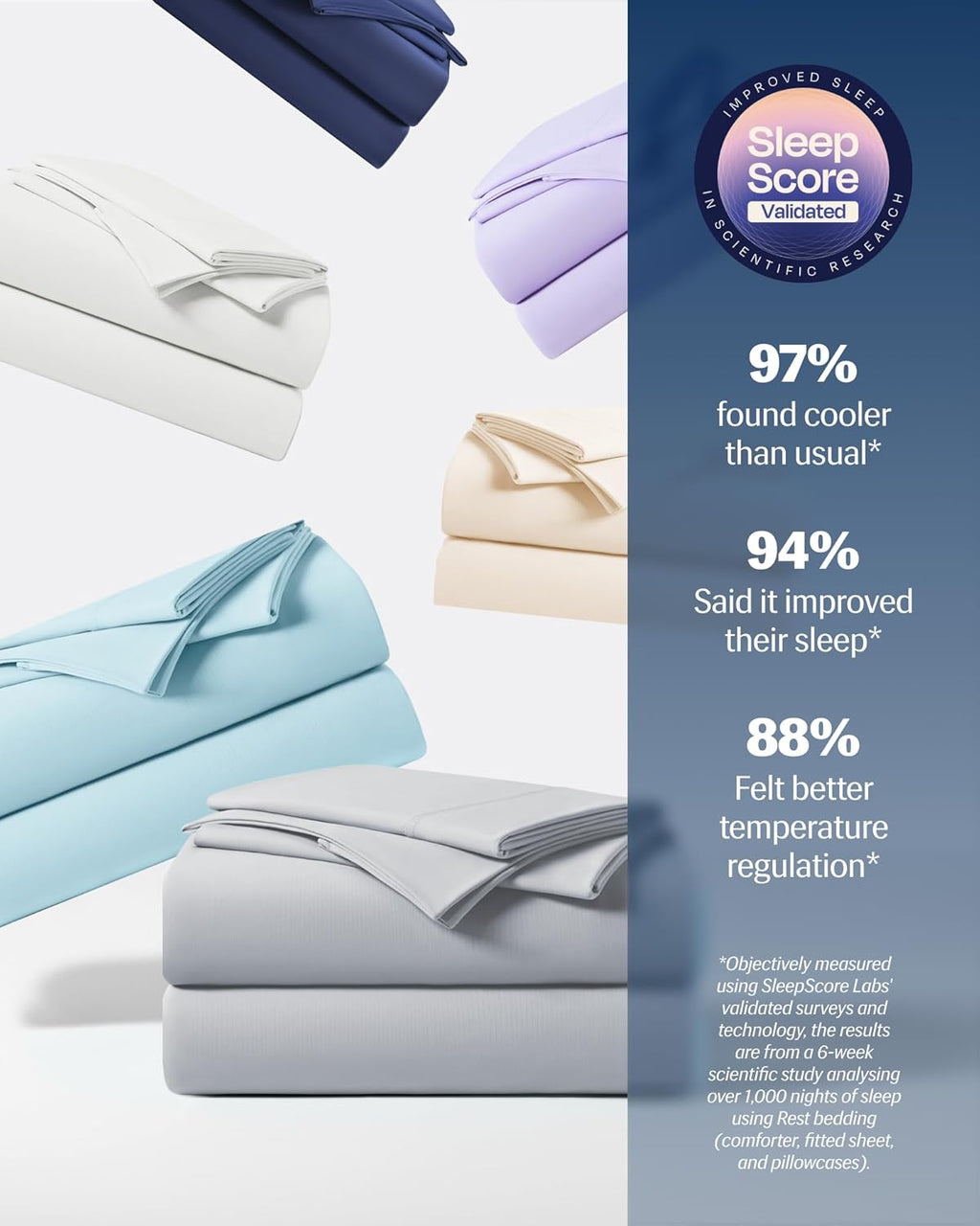 REST® Evercool®+ Cooling Sheet Set, King Size, Light Gray, Breathable Bed Sheets for Hot Sleeper and Night Sweats, with Pillowcases, with Ionic+ Self-Cleaning Silver Yarn for Sensitive Skin, 4PCS