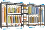 VIPEK X5 Extra Large Expandable Clothes Rack Adjustable from 7'8" to 10'5", Reach-in Closet Metal Clothing Racks Walk-in Freestanding Wardrobe Portable Closets, Black