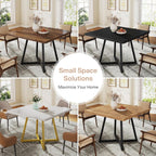 Tribesigns Square Dining Table for 2, 31.5" Industrial Dinner Table with Metal Base, Kitchen Table for Dining Room, Small Space, Apartment
