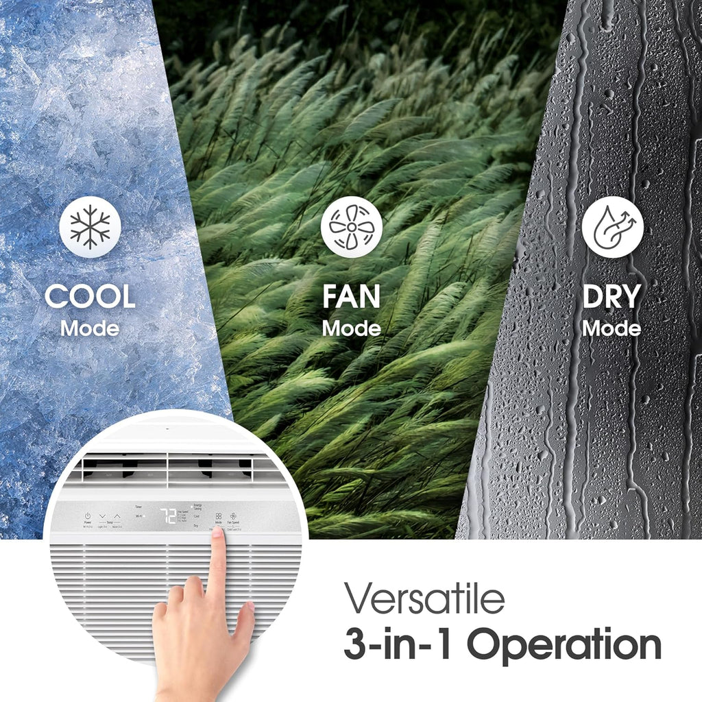 LG 6000 BTU Window Air Conditioner2024 New Remote Control, WiFi Enabled works with LG ThinQ, Alexa, Hey Google, Washable Filer Ultra-Quiet Cools Small Room up to 250 Sq.Ft AC Unit White LW6024RSMX