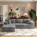 Homall 108" Modular Sectional Sofa, Boneless Couch with L-Shape Chaise, Cloud Couch with Deep Seat Upholstered, No Assembly Required for Living Room, Bedroom (Corduroy, Grey)