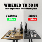 55 * 30 Inches Electric Standing Widened Desk Adjustable Height with 4 Drawers, Double Storage Shelves Stand Up Desk, Home Office Workstation Sit Stand up Desk (Rustic Brown)