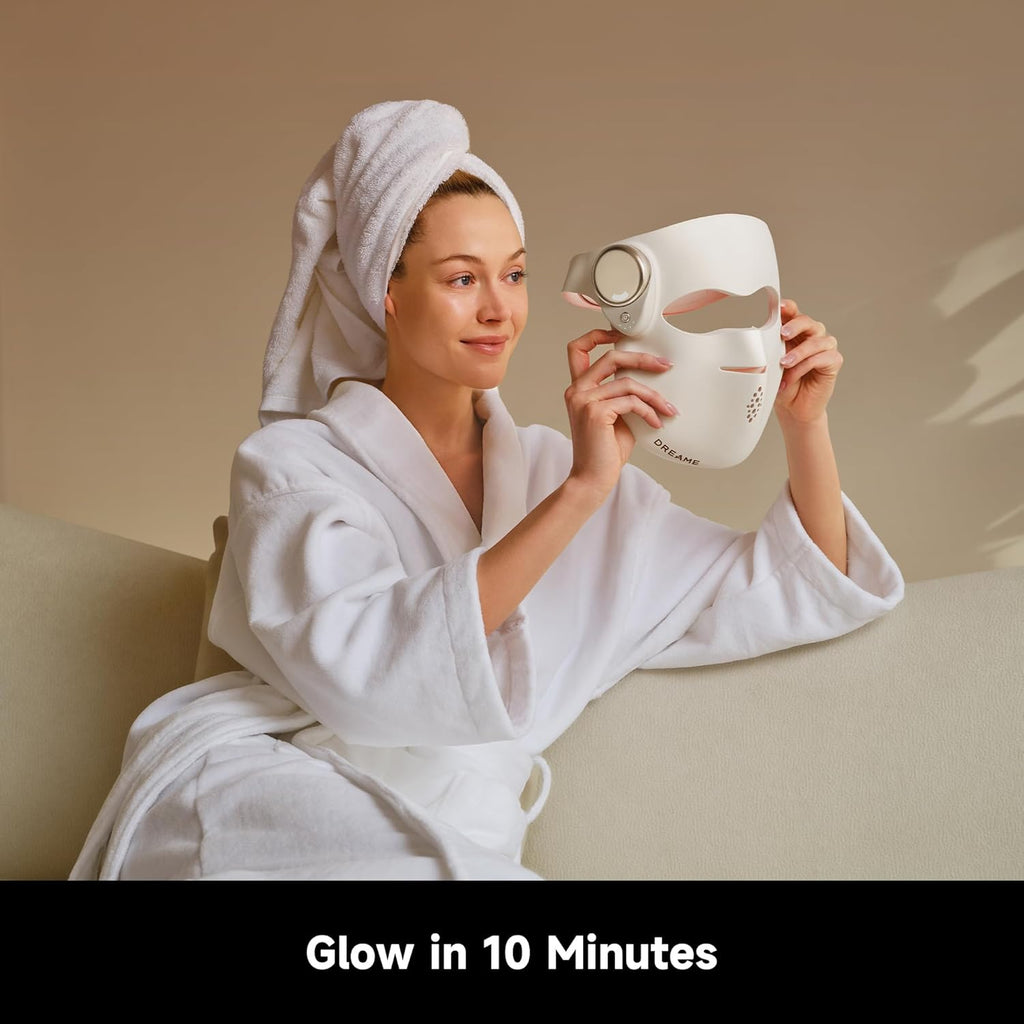 DREAME Chrona Photon Anti-Aging Skincare Mask | 4+1 Synergistic Lights |10min Session | 3D Ergonomic Fit | Hands-Free Use | Lightweight | Portability | Firming Skin | Clinically Proven
