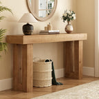Solid Wood Entryway Table, 59-Inch Long Farmhouse Console Tables, Rectangular Behind Couch Table, Wooden Sofa Tables for Hallway, Entrance, Foyer, Living Room