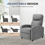 Sweetcrispy Massage Recliner Chair for Adults, Adjustable Home Theater Seating with Lumbar Support for Living Room, Modern Fabric Reclining, Grey