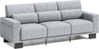Gizoon 3-Seater Chenille Couch, 89 Inch Modern Comfy Sofa with Wide Armrests & Deep Cushions, for Living Room, Bedroom and Apartment, Grey