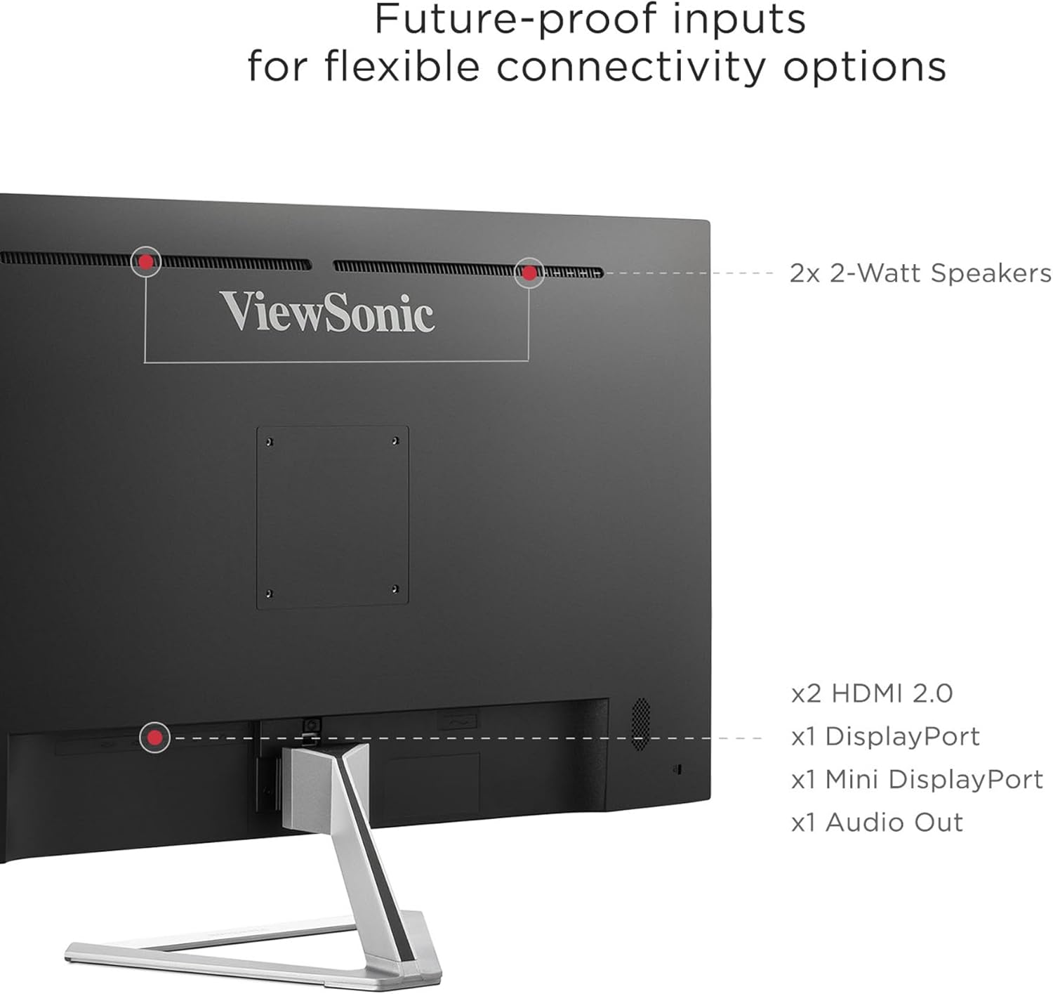 ViewSonic VX3276-4K-MHD 32 Inch 4K UHD Monitor with Ultra-Thin Bezels  HDR10 HDMI and DisplayPort for Home and Office