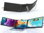 Ygretyrjh Laptop Screen Extender  14" Triple Portable Monitor for Laptop  1080P FHD IPS Screen Extender Monitors for 13"-17"  Travel Monitor for Mac/Windows/Chrome  Built-in Speakers