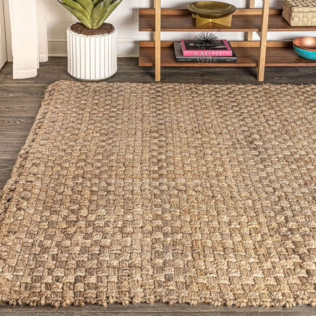 JONATHAN Y Estera Hand Woven Boucle Chunky Jute Natural Indoor Area Rug, 8x10, Bohemian, Transitional, Easy-Cleaning for Living Room, Bedroom, Kitchen, Pet Friendly, Non-Shedding (NFR102A-8)