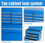 5 Drawers Tool Cart on Wheels with 1 Cabinet, Multifunctional Removable Rolling Tool Chest Storage Set, Tool Trolley Organizer Tool Box for Garage,Warehouse,Workshop,Repair Shop (Blue)