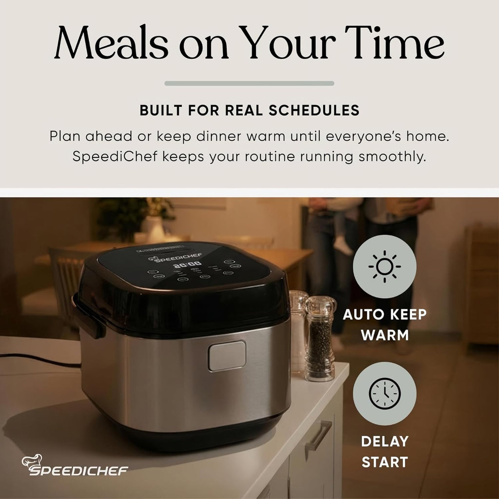 10-Cup Rice Cooker with Steamer Basket | Smart Rice Maker with Easy-to-Clean Nonstick Inner Pot | Delay Timer & Keep Warm Settings | Non-Toxic & BPA-Free | Ideal for Family Meals, Stainless Steel