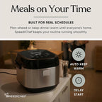 10-Cup Rice Cooker with Steamer Basket | Smart Rice Maker with Easy-to-Clean Nonstick Inner Pot | Delay Timer & Keep Warm Settings | Non-Toxic & BPA-Free | Ideal for Family Meals, Stainless Steel