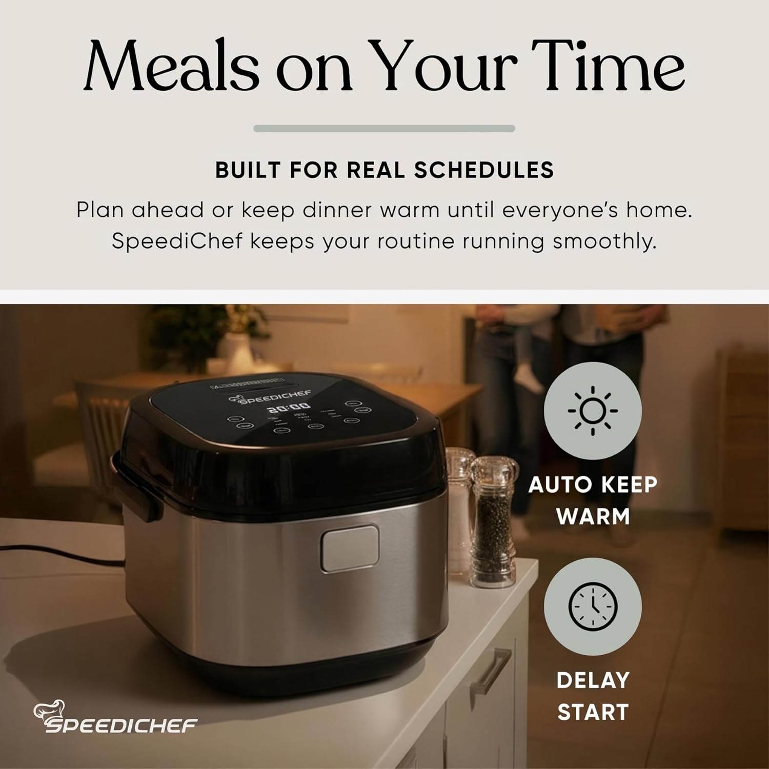 10-Cup Rice Cooker with Steamer Basket | Smart Rice Maker with Easy-to-Clean Nonstick Inner Pot | Delay Timer & Keep Warm Settings | Non-Toxic & BPA-Free | Ideal for Family Meals, Stainless Steel