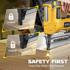 Cordless 2" Brad Nailer Compatible with Dewalt 20V Battery (No Battery), 2-in-1 Electric Nail Gun/Staple Gun, 18 Gauge Nail Gun Battery Powered with 1000 Nails for Wood Carpentry, 7.2LB