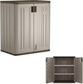 Suncast 36" Resin Base Garage Storage Cabinet, Platinum, Made in the USA