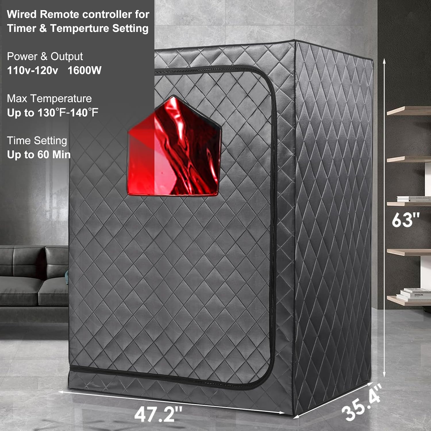 Full Body Portable Personal Infrared Saunas for Home  2 Person Sauna Tent  at Home Sauna  Portable Infrared Sauna Two-Person Sauna Tent with 2 Foldable Chairs  Remote Control