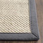 SAFAVIEH Area Rug 9x12 - Natural Fiber Collection - Large - Marble & Dark Grey, Sisal, Woven Design with Border (NF143D)