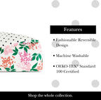 kate spade new york Bold Blossoms Full/Queen Comforter Set, 300 Thread Count Cotton Reversible Cover, All Season 3 Piece Bedding, Machine Washable, Floral Multicolor