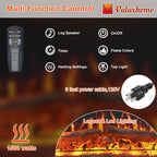 Valuxhome 43” W Electric Fireplace Heater with Crackling Sound, 1-9H Timer, Remote Control, Glass Door and Movable Mesh Screen, 3 Color Settings