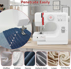Beginners Sewing Machine for Beginners, Dual Speed Portable Electric Mini Sewing Machine with 14 Stitches, Complete Repair Kit for Clothing Fabrics, Handheld Sew Machine for DIY Travel & Home Use