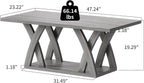47” Farmhouse Coffee Tables for Living Room Rustic Stands with Storage Shelf Grey Coffee Tables for Living Room Farmhouse Center Stands with Shelf Wood Rectangle Center Table