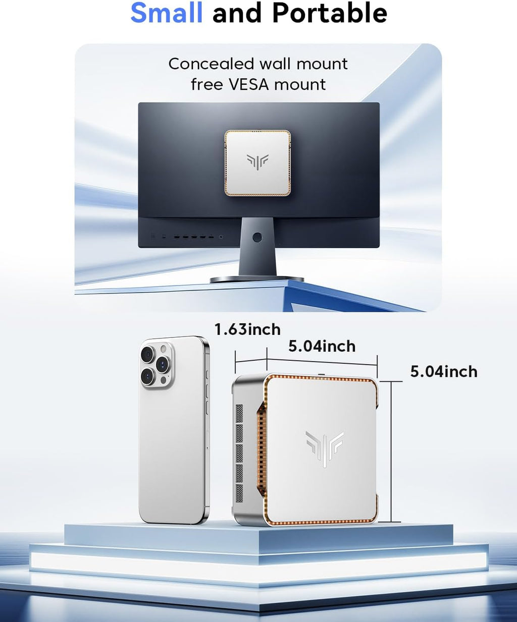 KAMRUI Pinova P2 Mini PC 16GB RAM 512GB SSD  AMD Ryzen 4300U(Beats 3500U/10110U/N150/N95 Up to 3.7 GHz)Mini Computers Triple 4K Display/HDMI+DP+Type-C/WiFi/BT for Home/Business Mini Desktop Computers