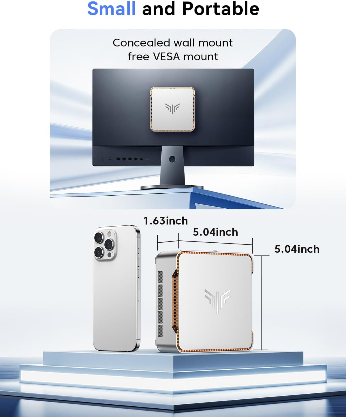 KAMRUI Pinova P2 Mini PC 16GB RAM 512GB SSD  AMD Ryzen 4300U(Beats 3500U/10110U/N150/N95 Up to 3.7 GHz)Mini Computers Triple 4K Display/HDMI+DP+Type-C/WiFi/BT for Home/Business Mini Desktop Computers