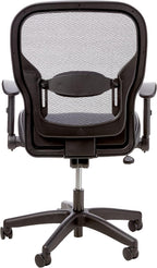 Space Seating 23 Series Professional Dark Air Grid Seat and Back Manager’s Office Chair with Adjustable Lumbar Support and Padded Arms, Black