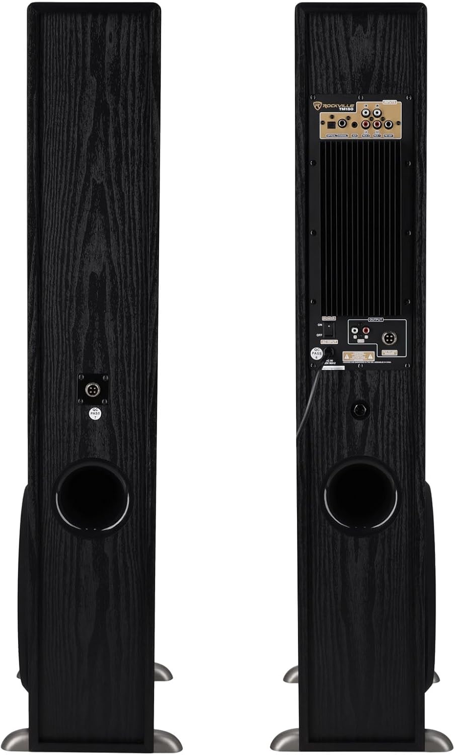 Rockville TM150B Powered Home Theater Tower Speaker System  Black  1000W  10" Subwoofers  Bluetooth  USB/SD Playback  FM Radio  Remote Control  Karaoke Ready  Perfect for Home Entertainment