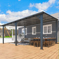 AECOJOY 16' x 12' Gazebo Outdoor Pergola for Patio  12x16 Large Wall-Mounted Hard Top Lean to Metal Gazebo Shelter Pergolas and Gazebos Clearance with Patio Roof  Heavy Duty Awnings for Decks