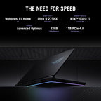 ASUS ROG Strix G16 (2025) Gaming Laptop  16” ROG Nebula Display 16:10 2.5K 240Hz/3ms  NVIDIA® GeForce RTX™ 5070 Ti GPU  Intel® Core™ Ultra 9 275HX Processor  32GB DDR5  1TB SSD  Wi-Fi 7  Win11 Home