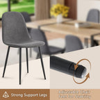 86.6" Dining Table Set for 10, Modern 11 Piece Wood Kitchen Table and Chairs Set, Large Rectangle Dining Table with 10 Linen Fabric Upholstered Chairs, Perfect for Family Gatherings and Dining Room