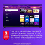 Roku Smart TV – 55-Inch Pro Series  Mini-LED TV – RokuTV with Backlit Voice Remote Pro – Flat Screen 4K QLED Television with 120Hz Refresh Rate & Dolby Vision IQ  Live News  Sports  Entertainment