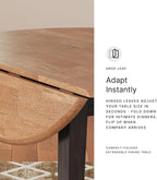 Signature Design by Ashley Gesthaven Contemporary Dining Drop Leaf Table with 4 Legs, Light Brown & Dark Brown