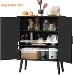 Iwell Storage Cabinet with 2 Shelves & Doors, Sideboard Buffet Cabinet with Storage, Entryway Cabinets, Accent Cabinets for Living Room, Dining Room, Entryway, Black