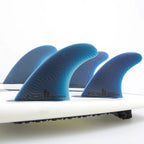 FCS Performer Eco Neo Glass Surfboard Fins (Medium, Quad (4 Fins)), Blue