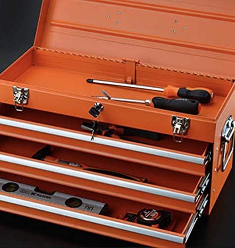 Edward Tools Portable Metal Tool Box with Drawers 20”- Keyed Center Lock for Security - Powder Coated Scratch Resistant Finish - Heavy duty chest latches - Full Extension Drawers