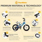 RoyalBaby Kids Bike with Dual Handbrake for Beginners,12 14 16 18 20 Inch Bicycle for Boys & Girls Ages 3-10 Years