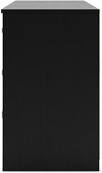 Signature Design by Ashley Finch Modern 6 Drawer Dresser with Ball-bearing Construction and Safety Stop, Black