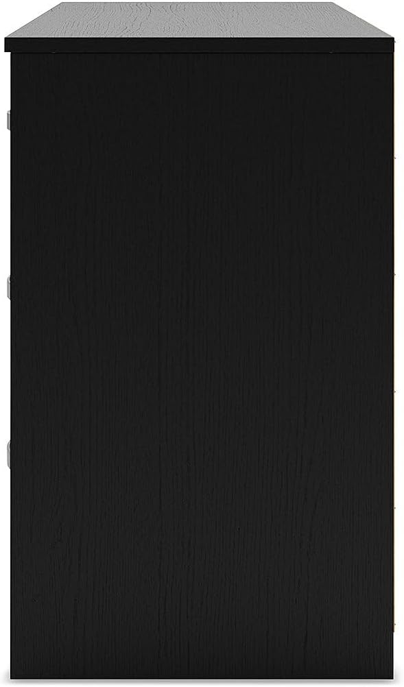 Signature Design by Ashley Finch Modern 6 Drawer Dresser with Ball-bearing Construction and Safety Stop, Black