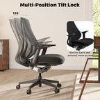 EUREKA ERGONOMIC Lira Office Chair, Ergonomic Desk Chair with 3D Armrests, Adjustable Seat Depth, Mesh Computer Chair with Lumbar Support for Home Office(Black)