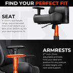 Anda Seat Novis Gaming Chair for Adults - Large Reclining Video Game Chairs, Linen Fabric Ergonomic Office Chair, Heavy Duty Back Lumbar Support - Gray Fabric Computer Chairs for Home & Work