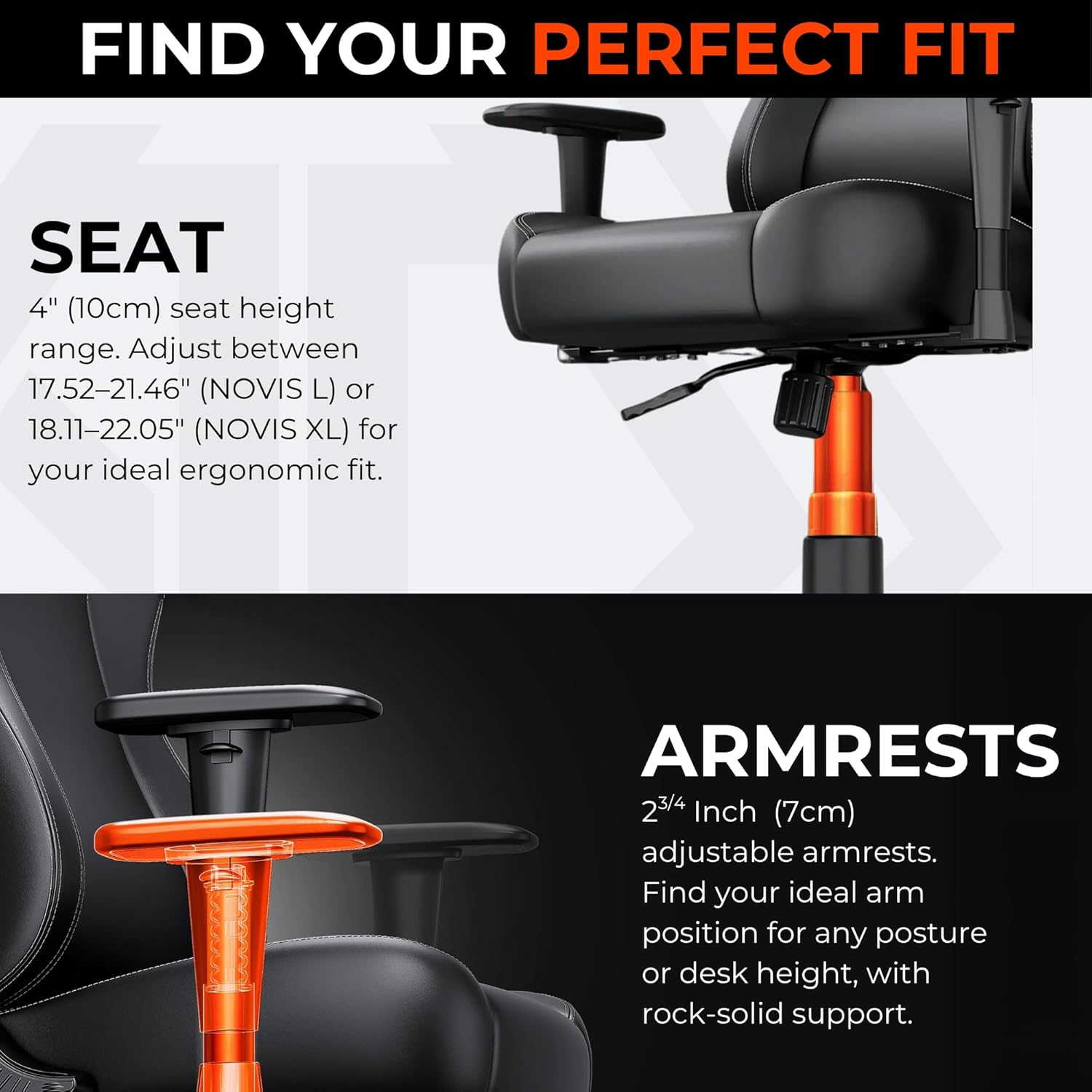 Anda Seat Novis Gaming Chair for Adults - Large Reclining Video Game Chairs, Linen Fabric Ergonomic Office Chair, Heavy Duty Back Lumbar Support - Gray Fabric Computer Chairs for Home & Work