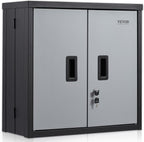VEVOR Foldable Wall Cabinet, Metal Garage Locker Mounted 26" Small Tool Chest 240 LBS Loading Capacity Adjustable Shelf Magnetic Door File for Warehouse Office Home Black