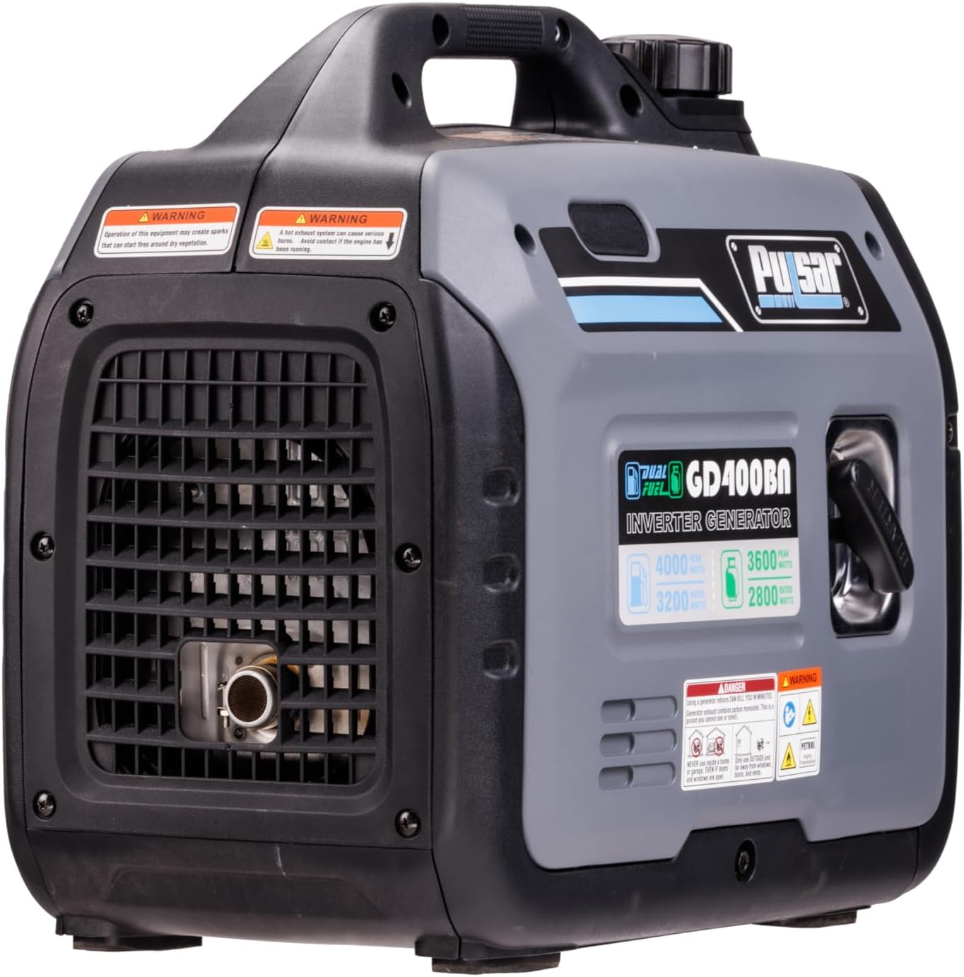 Pulsar Products GD400BN  4000W Portable super-quiet Dual Fuel & Parallel Capability  RV-Ready  CARB Compliant