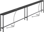 SUPERJARE 110.2 Inch Sofa Table with 2 Power Outlets and USB-C Port, 5.9 Inch Narrow Console Table with Storage, Extra-Long, for Entryway Hallway Couch Behind Sofa, Small Spaces, Black