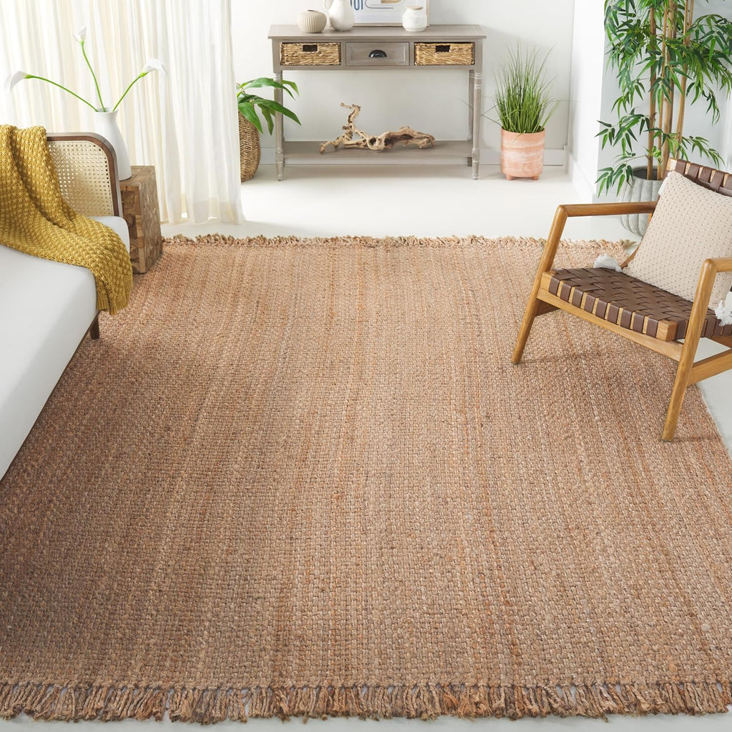 SAFAVIEH Natural Fiber Collection Area Rug - 9' x 12', Natural, Handmade Tassel Jute, Ideal for High Traffic Areas in Living Room, Bedroom (NF467A)
