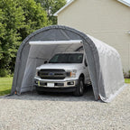 HOMPUS 10x20 Heavy Duty Carport, 180G PE Waterproof Canopy, Load Garage Shelter, Outdoor Storage Tent for Cars/Trucks/Boats/Equipment with Double Roll-Up Doors & Ground Anchors
